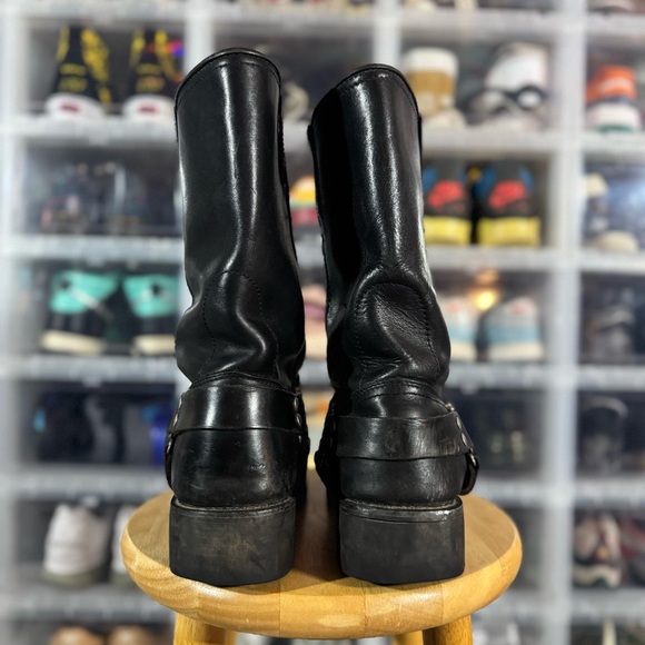 Vintage Black Eagle Buckle Motorcycle Boots main image 4